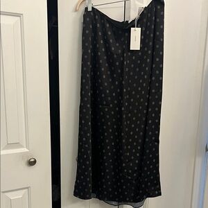 Vince Black A-Line Skirt with Subtle Dot Pattern